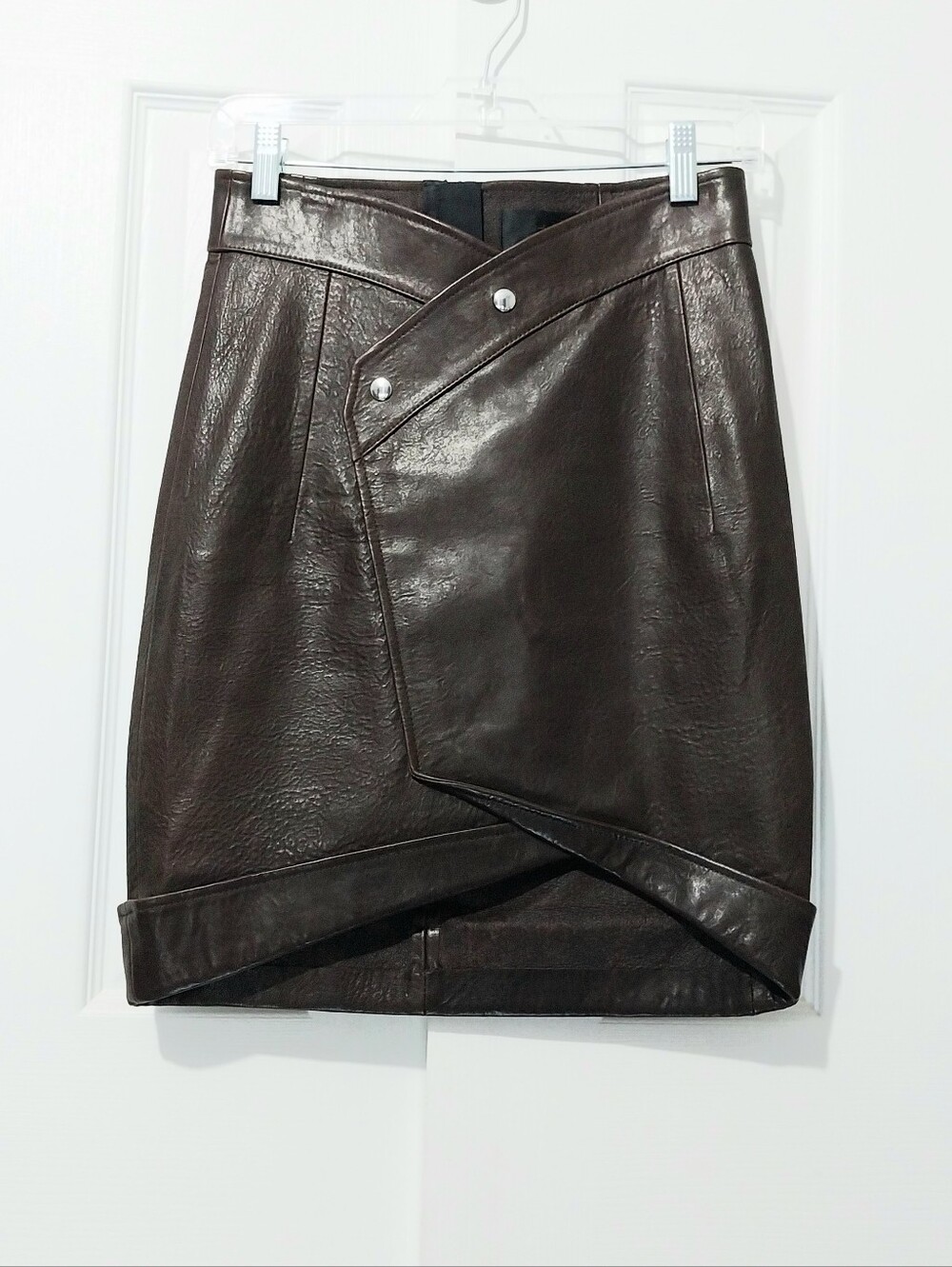 RtA Paloma Lamb Leather Mini Skirt, Size 4